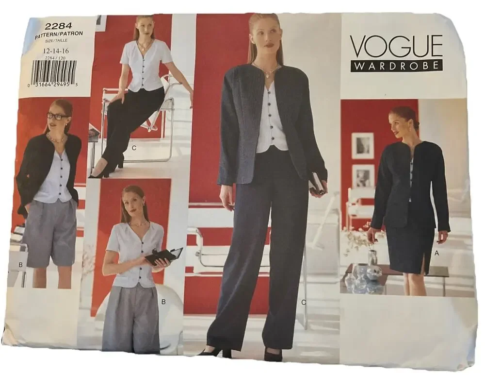 Vogue Sewing Pattern 2282 Misses Shirt Top Skirt Pants Shorts Sizes 12-16 Uncut